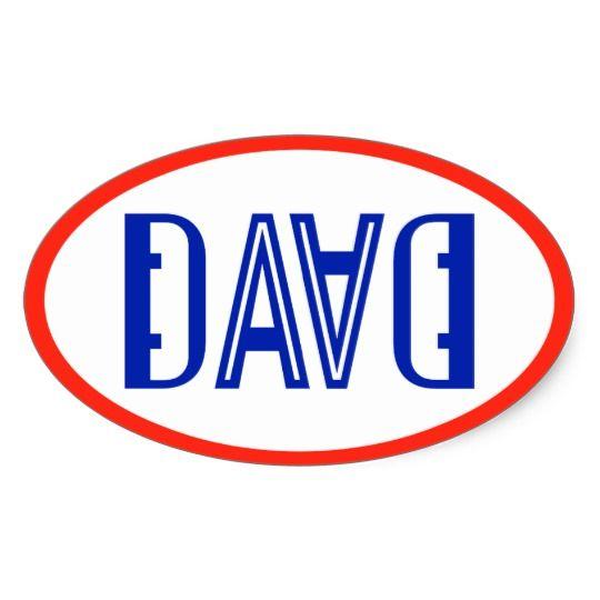 Red White and Blue Oval Logo - Red White and Blue Oval Dave Ambigram Sticker