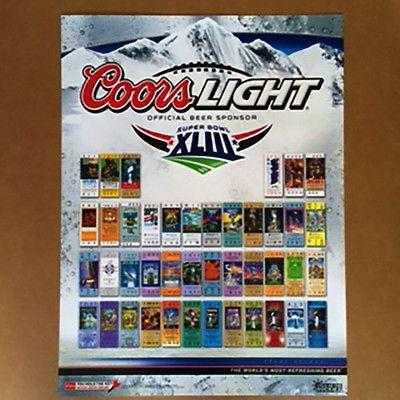 Coors Light Football Logo - COORS LIGHT 2007 Super Bowl 41 NFL LOGO Football Poster **RARE ...