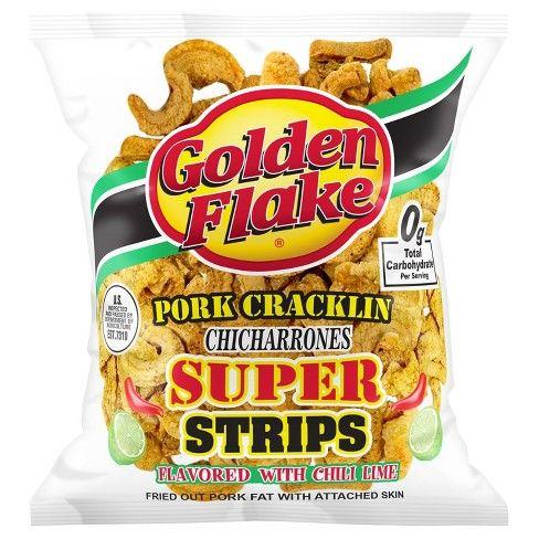 Golden Flake Logo - Golden Flake Pork Cracklin Chicharrones Super Strips