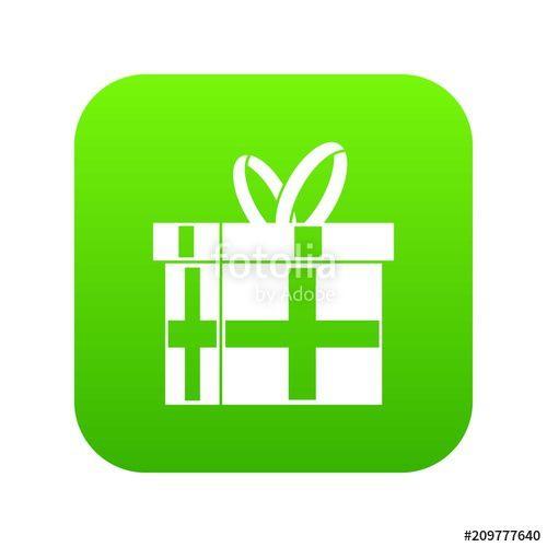 Digital Green Logo - Gift in a box icon digital green for any design isolated on white