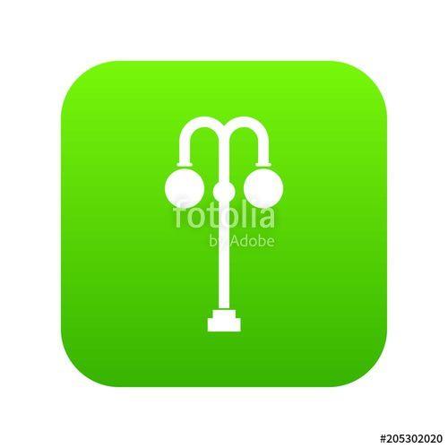 Digital Green Logo - Street lamp icon digital green for any design isolated on white