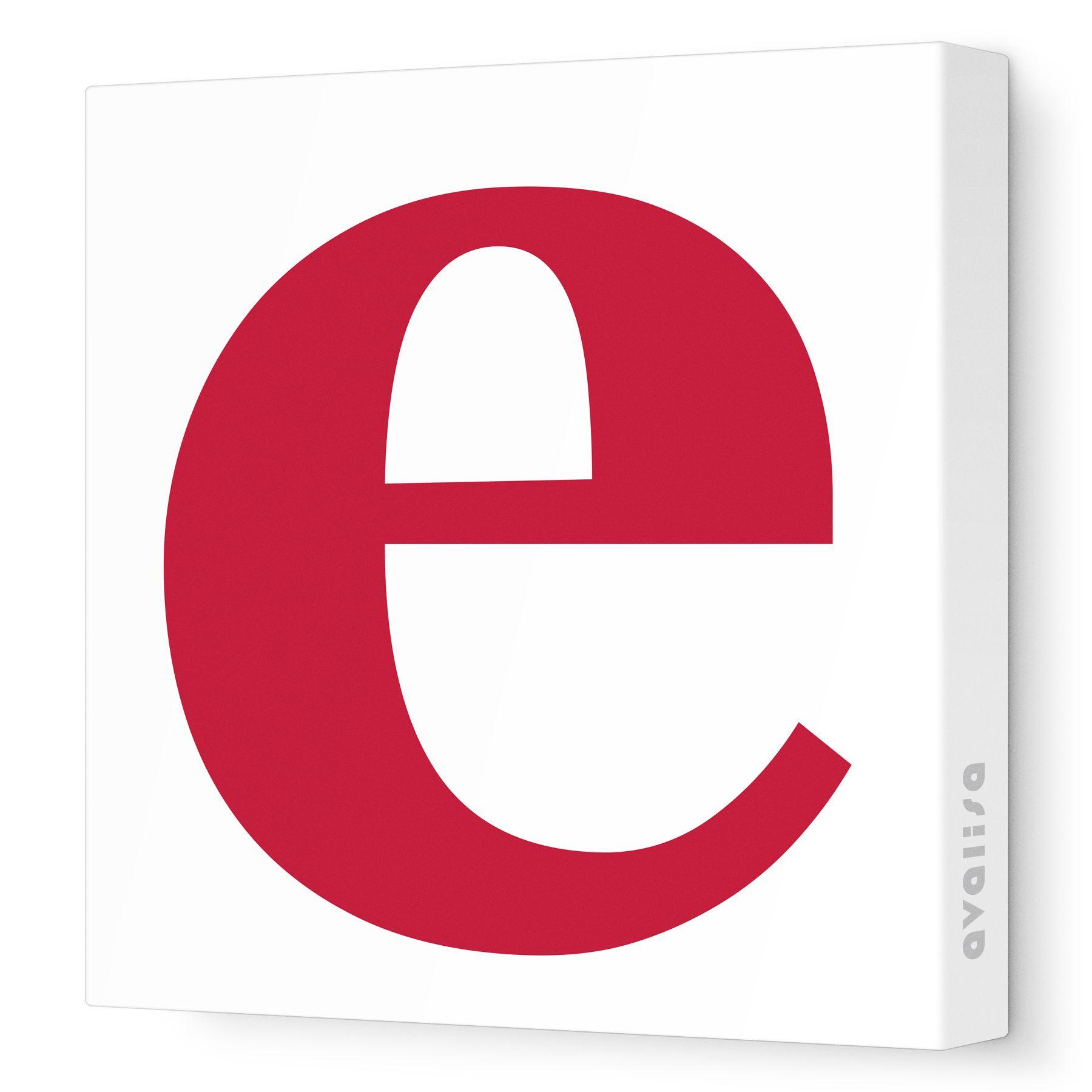 Red White Letter E Logo - Banner black and white library letter e red lower