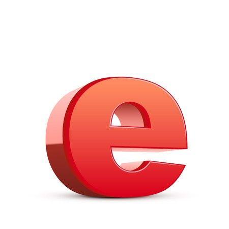 Red White Letter E Logo - 3d red letter e isolated white background: Royalty-free vector graphics