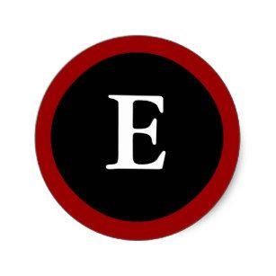 Red White Letter E Logo - Black And White E Stickers & Labels | Zazzle UK