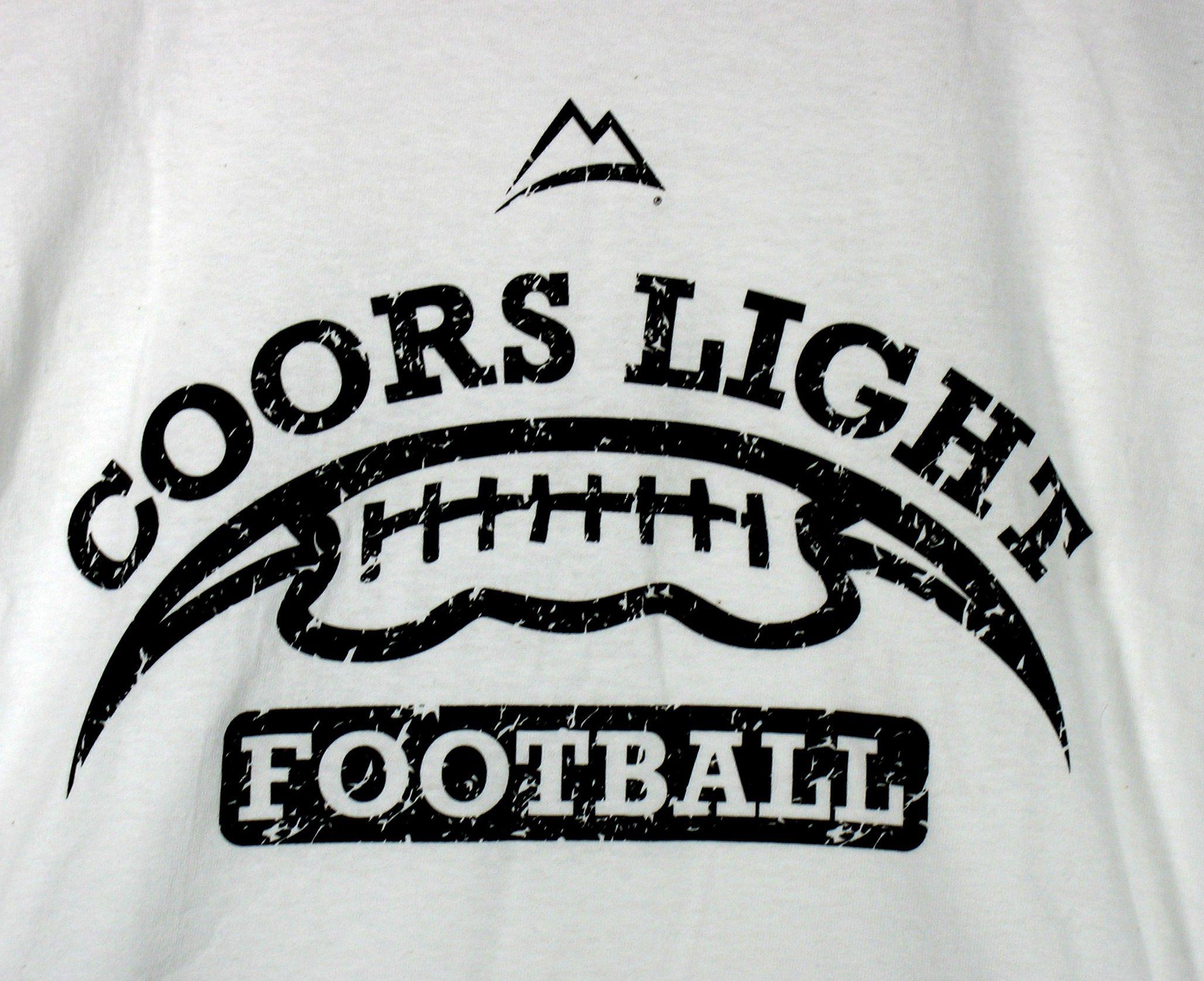 Coors Light Football Logo - COORS LIGHT BEER FOOTBALL BLACK LOGO T-SHIRT - X-LARGE - NEW