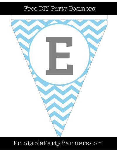Red White Letter E Logo - Baby Blue and White Pennant Chevron Capital Letter E | BABY SHOWER ...