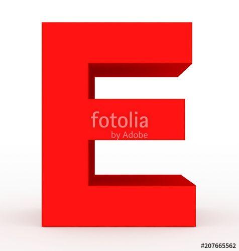 Red White Letter E Logo - letter E 3d red isolated on white
