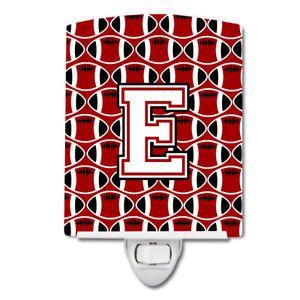 Red White Letter E Logo - Letter E Football Cardinal and White Ceramic Night Light ...