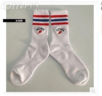 Red Foot White Wing Logo - NWT Noah NY Men's White Winged Foot Logo Crew Socks for sale