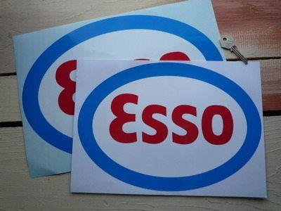 Red and Blue Oval Logo - Esso, Red, White & Blue Oval Sticker. 12