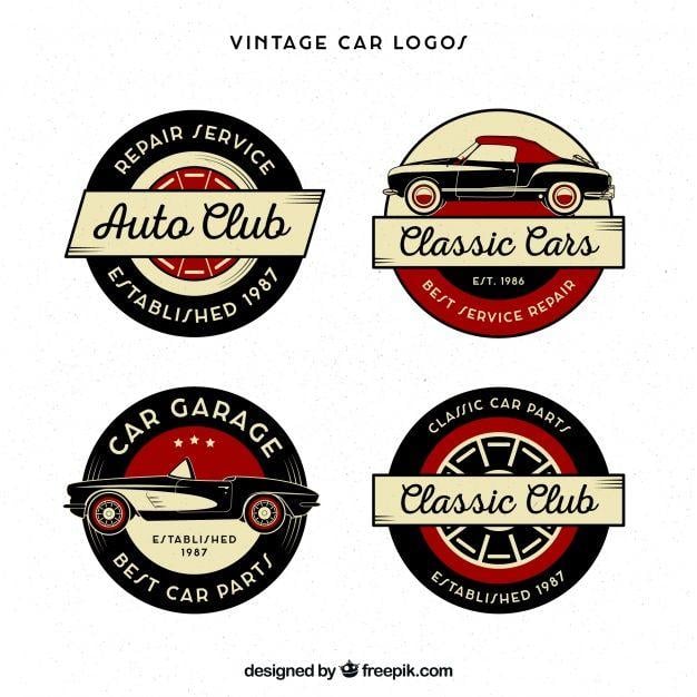 Vintage Auto Sales Logo - Vintage car logo collection Vector | Free Download