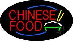 White with Blue Oval Food Logo - Best Chinese Food Neon Signs image. Identity, Neon Signs