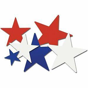 Cool Red White and Blue Star Logo - Patriotic 10in Assorted Red White Blue Star Cutouts 10 Piece | eBay
