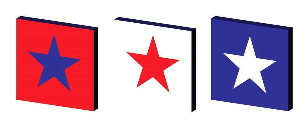 Cool Red White and Blue Star Logo - RED WHITE AND BLUE STAR CANVAS WALL ART PLAQUES/PICTURES | eBay