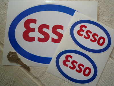 White with Blue Oval Logo - Esso, Red, White & Blue Oval Stickers. 3