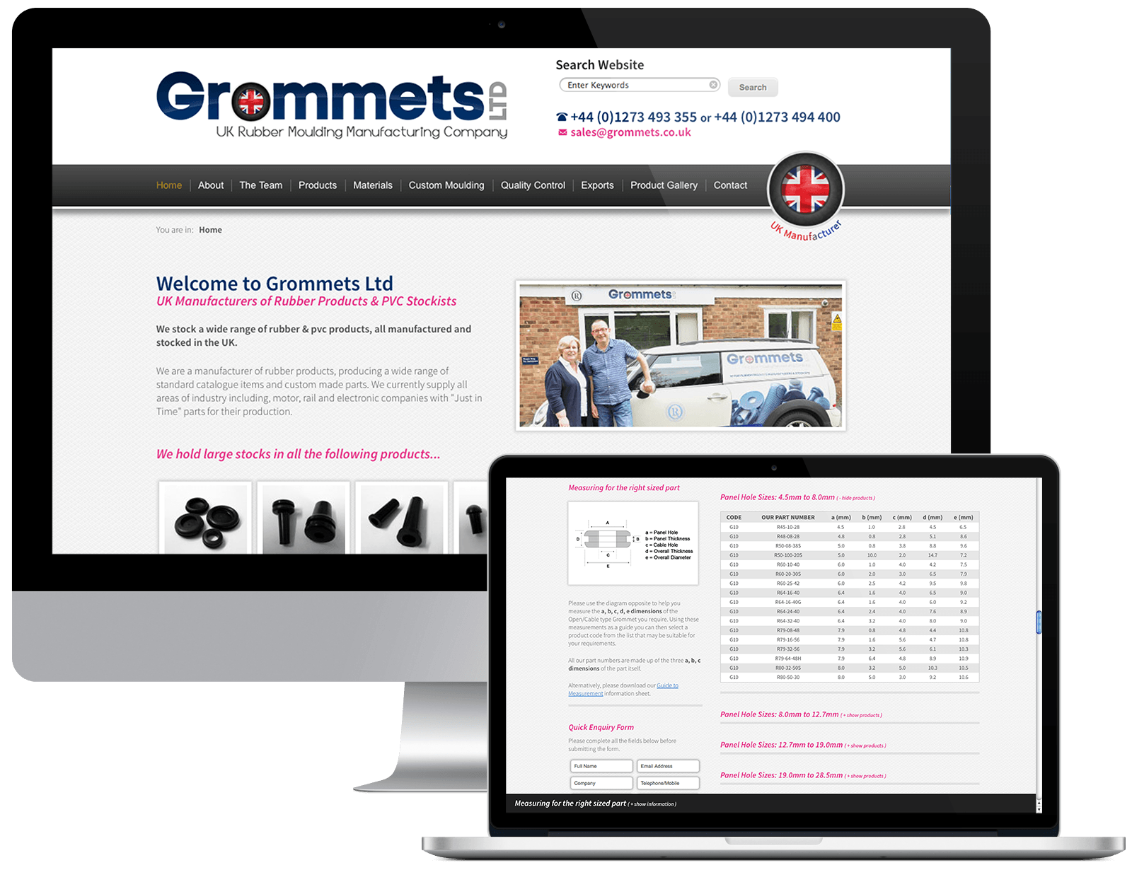 Website w Logo - Grommets Ltd - Bespoke content managed website with full logo ...