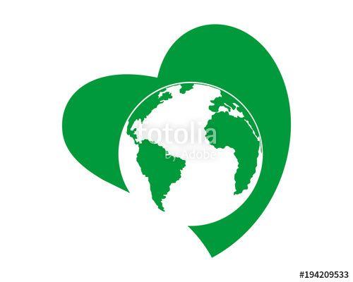 Heart Globe Logo - Earth Heart Image Vector Icon Logo Stock Image And Royalty Free