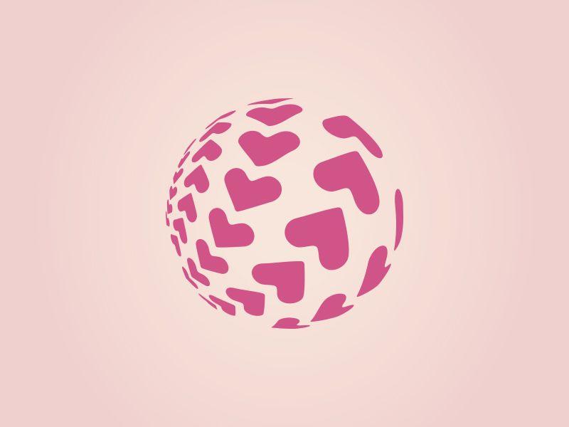 Heart Globe Logo - Pre-made LOGO for sale - Globe 04 (Heart) by Mack Studio | Dribbble ...