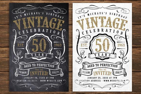 Chalk Location Logo - Chalk Vintage Birthday Flyer