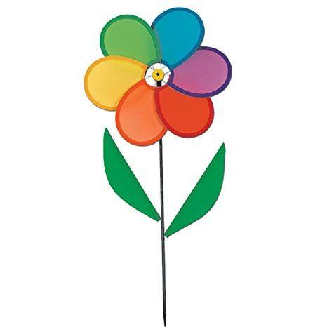 Multi Colored Flower Logo - Pack Of 6 Multi Colored Power Flower Wind Wheel Yard
