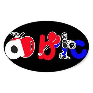 Red White and Blue Oval Logo - Red White And Blue Logo Stickers