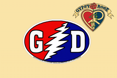 Red White and Blue Oval Logo - G/D BOLT RED WHITE BLUE NATION OVAL GRATEFUL DEAD STICKER: Gypsy Rose