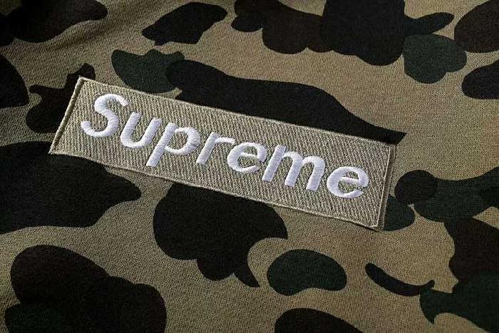 Supreme X BAPE Camo Logo - Cheap Cheap Supreme x Bape Army Green Camo Hoodie and New Sweatpants