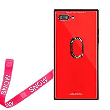 Square in Red Plus Logo - Babemall Or IPhone 7 Plus 8 Plus Case, Luxury Simple Style Square 7p