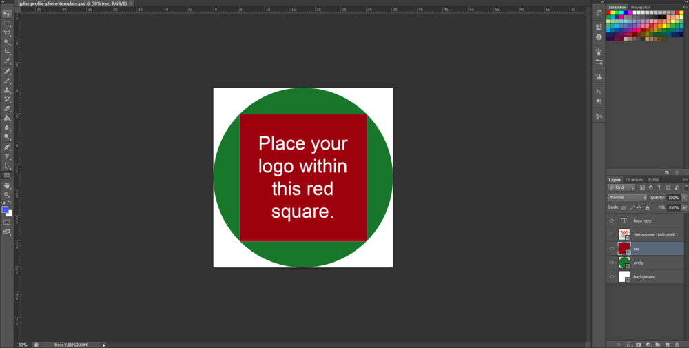 Square in Red Plus Logo - Google Plus Profile Photo Template for Square Logos. FREE Download