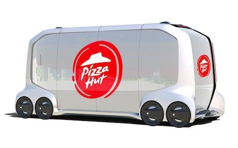 Pizza Hut 2018 Logo - CES 2018: Driverless Pizza Hut delivery van draws Black Mirror ...