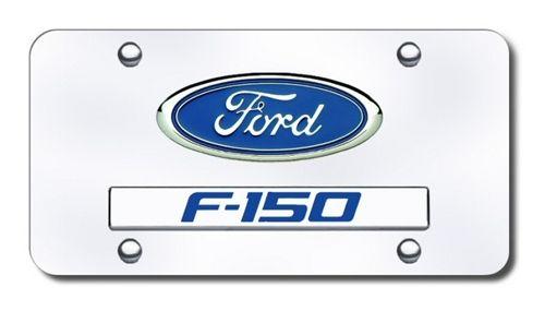 Ford F Logo - Ford F150 Dual Logo Chrome License Plate
