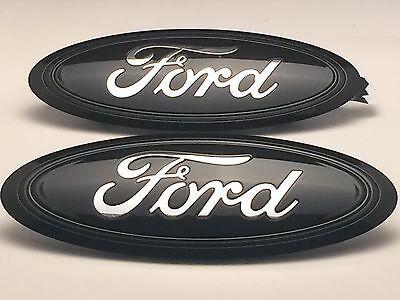 Ford F Logo - 2015 2016 2017 FORD F 150 ABSOLUTE BLACK LOGO, Emblem SET, FRONT