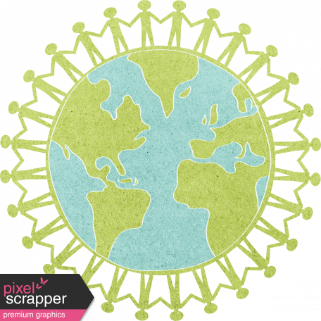 United Globe Logo - Earth Day Globe 2 graphic by Janet Scott. Pixel Scrapper