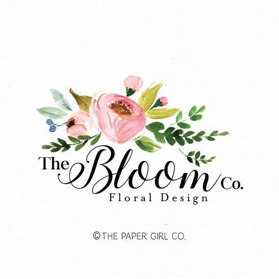 Japanese Flower Logo - florist logo floral logo flower logo wedding logo event | Etsy