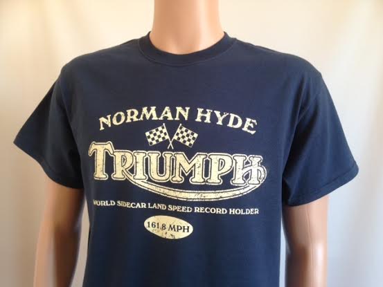 Triumph T-Shirt Logo - Norman Hyde Triumph world speed record T shirt