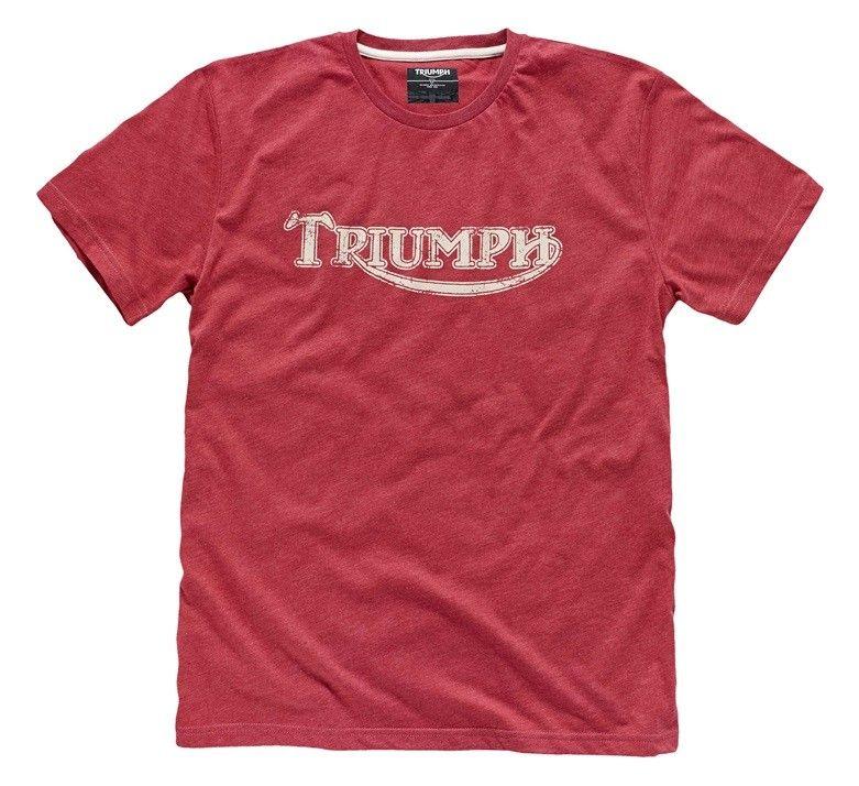 Triumph T-Shirt Logo - Triumph Vintage Logo T-Shirt - Red - Phillip McCallen Motorcycles
