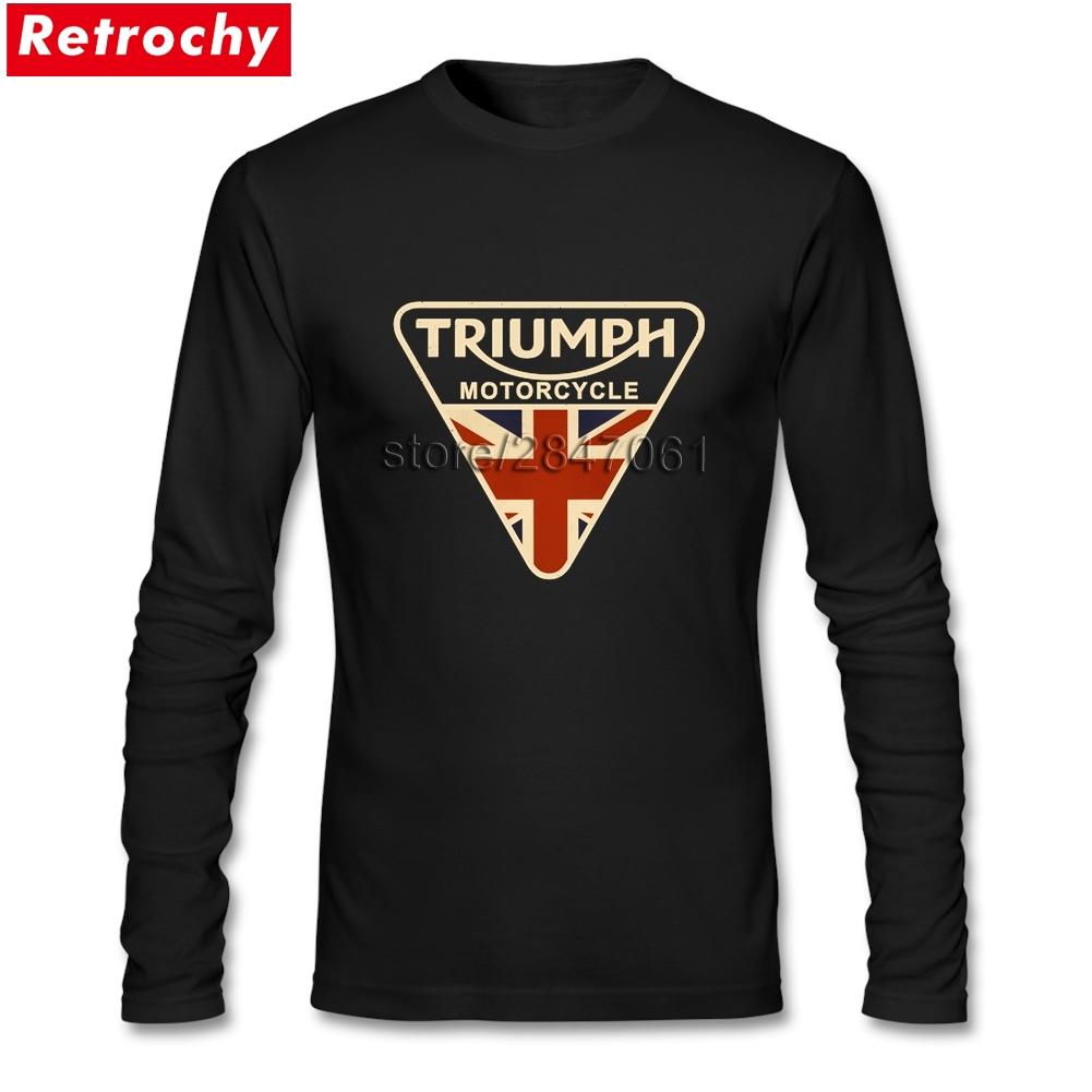 Triumph T-Shirt Logo - Fashion Craked Union Jack Triumph UK Flag Tee Shirt Men Brand
