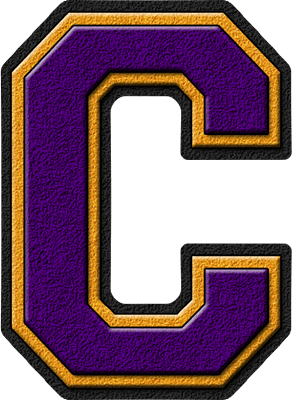 Purple C Logo - Presentation Alphabets: Purple & Gold Varsity Letter C