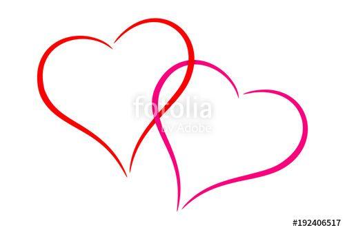 Two Hearts Logo - Vector logo two hearts