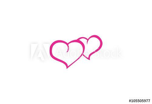 Two Hearts Logo - Vector sign two hearts logo - Buy this stock vector and explore ...