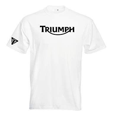 Triumph T-Shirt Logo - Juko Triumph T Shirt Motorcycle Motorbike 1335 Retro Top. White, X ...