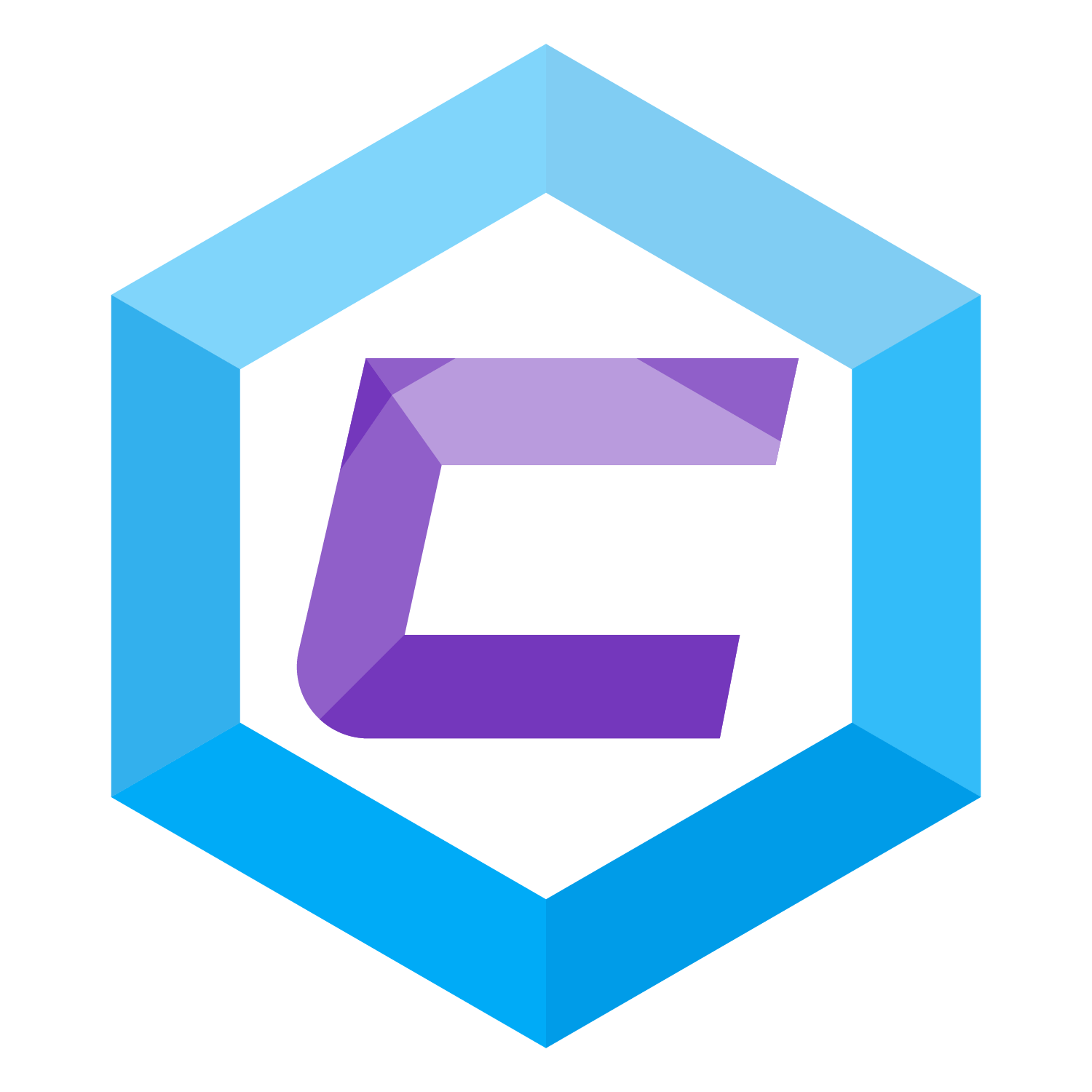 Purple C Logo - How to make logo more 3D while flat? - Graphic Design Stack Exchange
