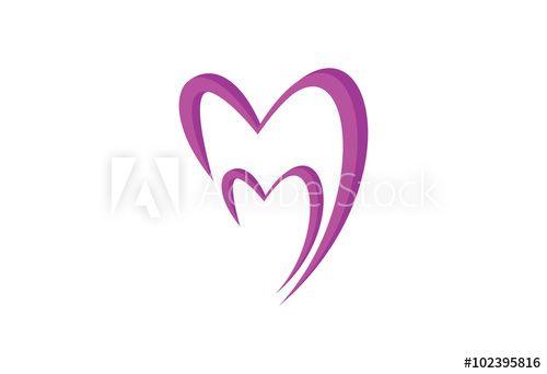 Two Hearts Logo - valentine two hearts logo - Buy this stock vector and explore ...