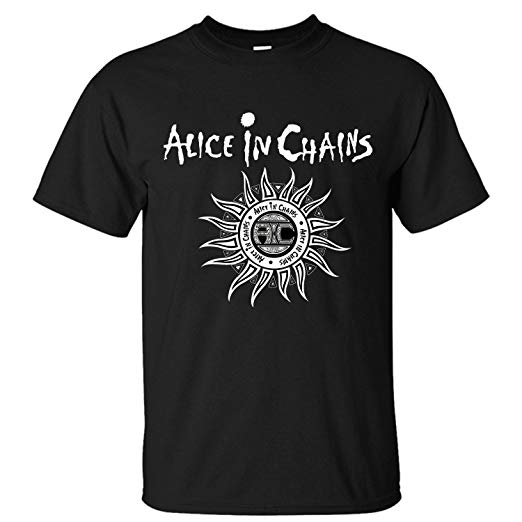 Alice in Chains Logo - Amazon.com: XANAB Alice in Chains Logo Black Custom Men T Shirt ...