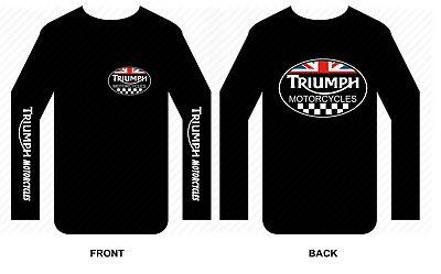 Triumph T-Shirt Logo - TRIUMPH T SHIRT Long sleeve motorbike motorcycle biker vintage