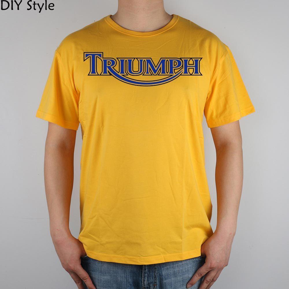 Triumph T-Shirt Logo - UK motorcycle coaster runaway TRIUMPH T shirt Top Lycra Cotton Men T