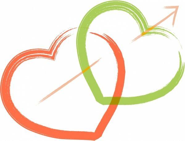 Two Hearts Logo - Two hearts connected Free vector in Adobe Illustrator ai ( .AI ...