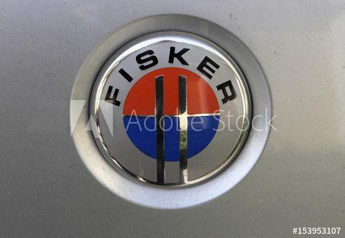 Fisker Karma Logo - The logo of an extended rage electric vehicle Fisker Karma is seen ...