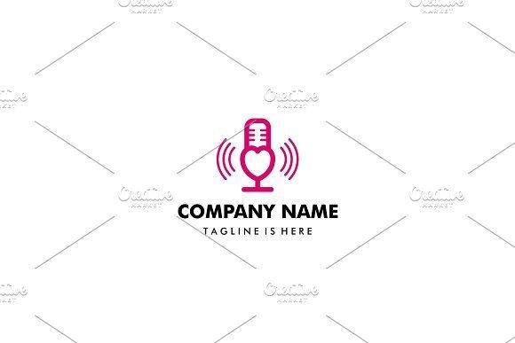Broadcast Logo - love mic podcast broadcast logo ~ Logo Templates ~ Creative Market