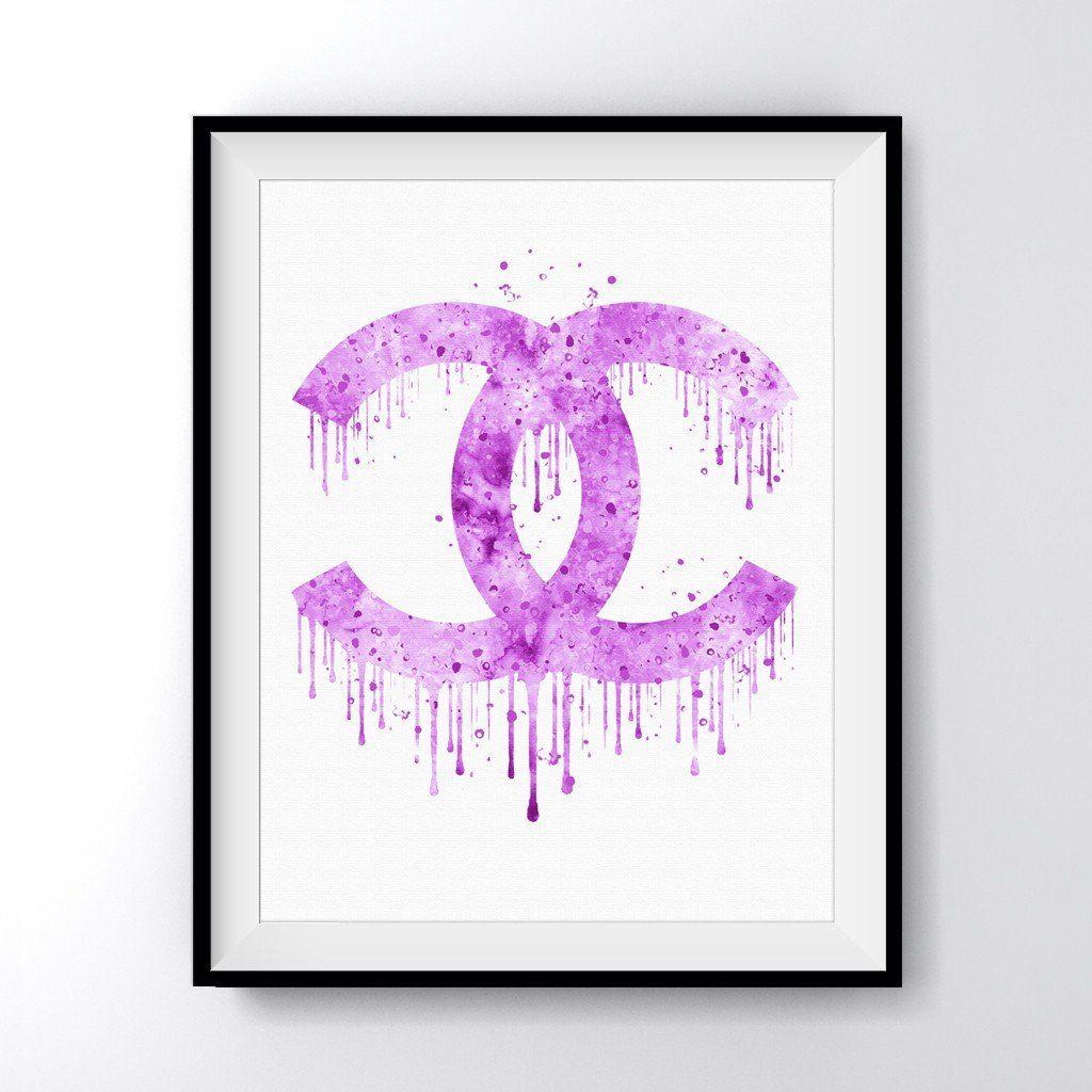 Dripping Chanel Logo - Coco Chanel Logo Dripping Art Print Poster